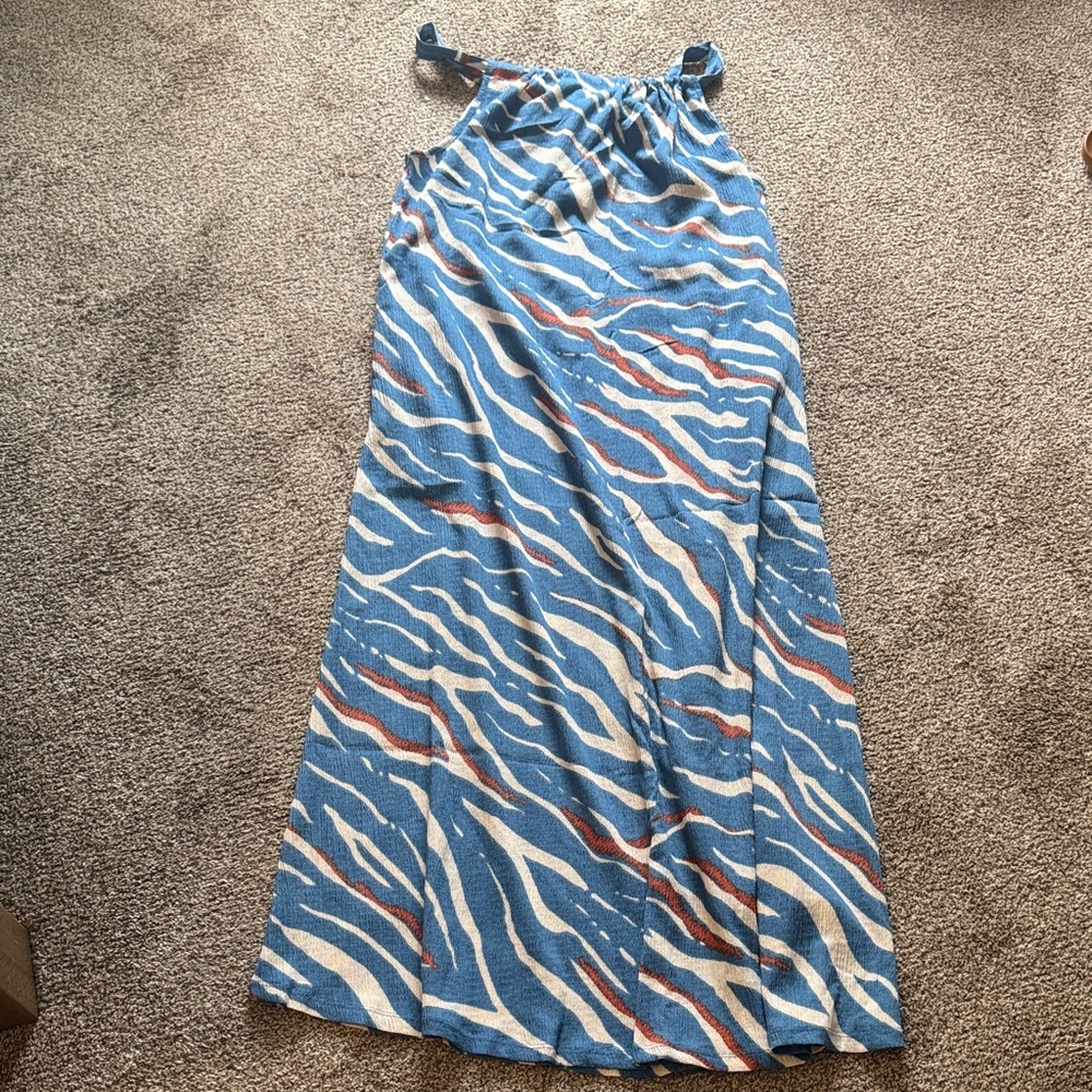 LuLaRoe Blue and White Maxi Dress